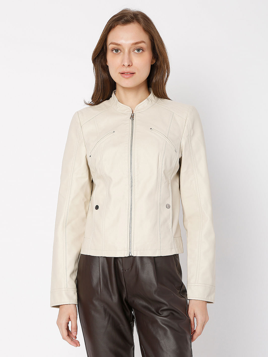 Beige Pu Jacket