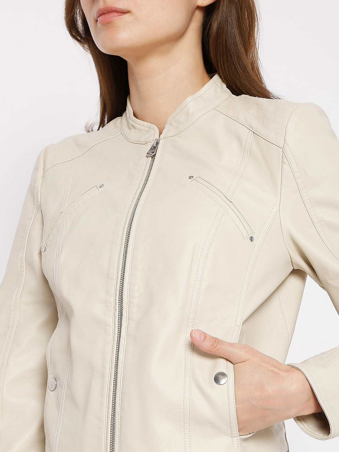 Beige Pu Jacket