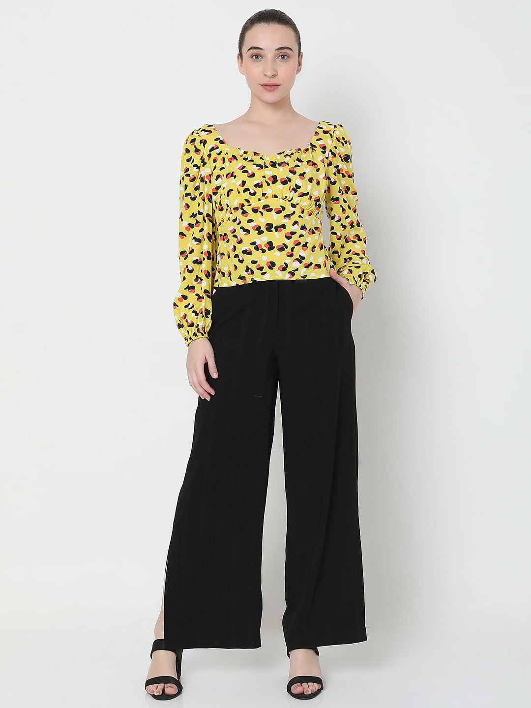 Yellow All Over Print Top