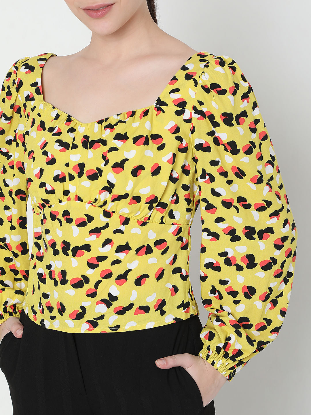 Yellow All Over Print Top