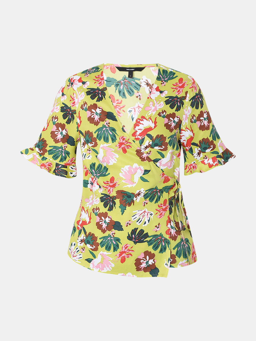 Green Floral Print Top