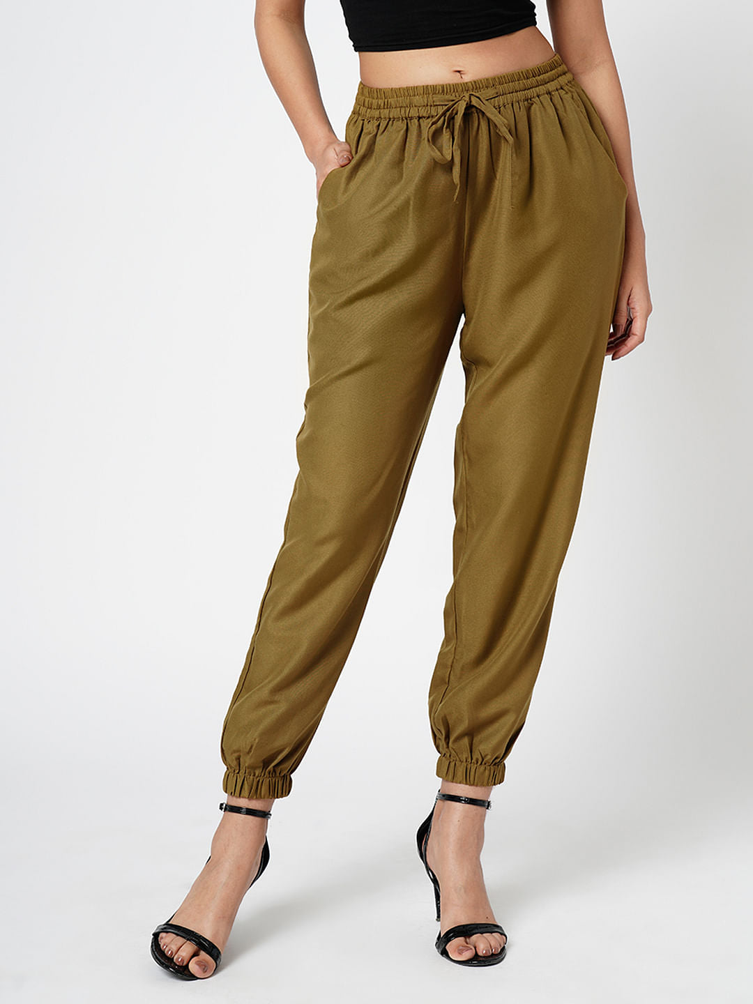I.Scenery By Vero Moda Green High Rise Pants