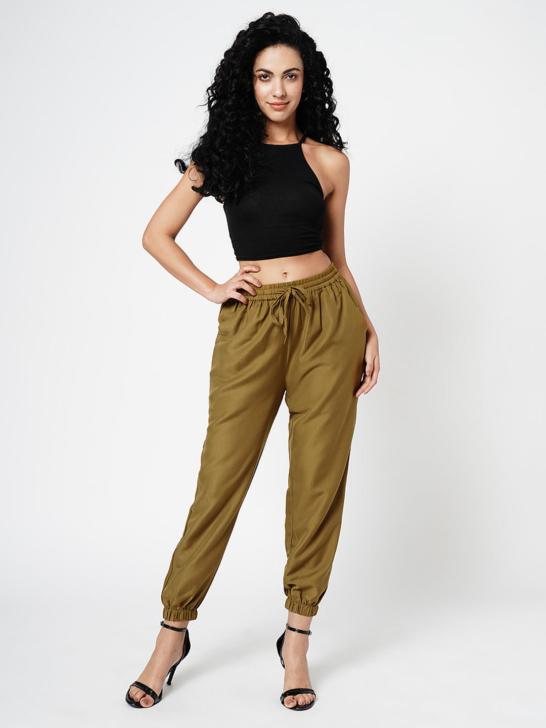 I.Scenery By Vero Moda Green High Rise Pants