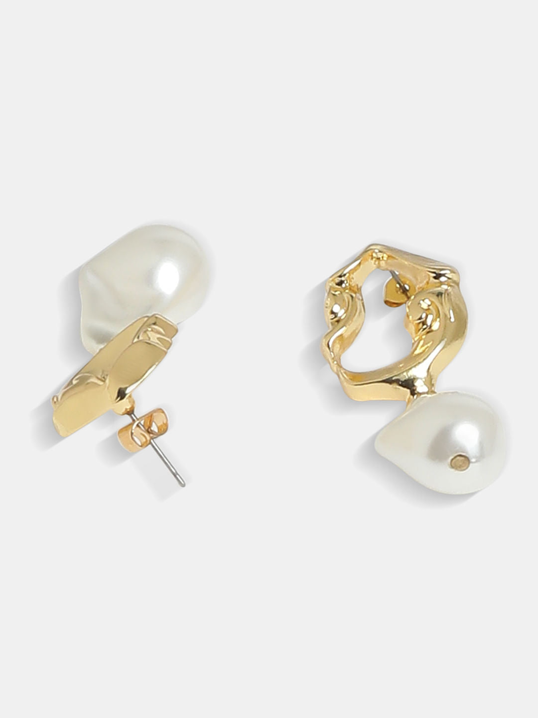Gold Pearl Drop Earrings