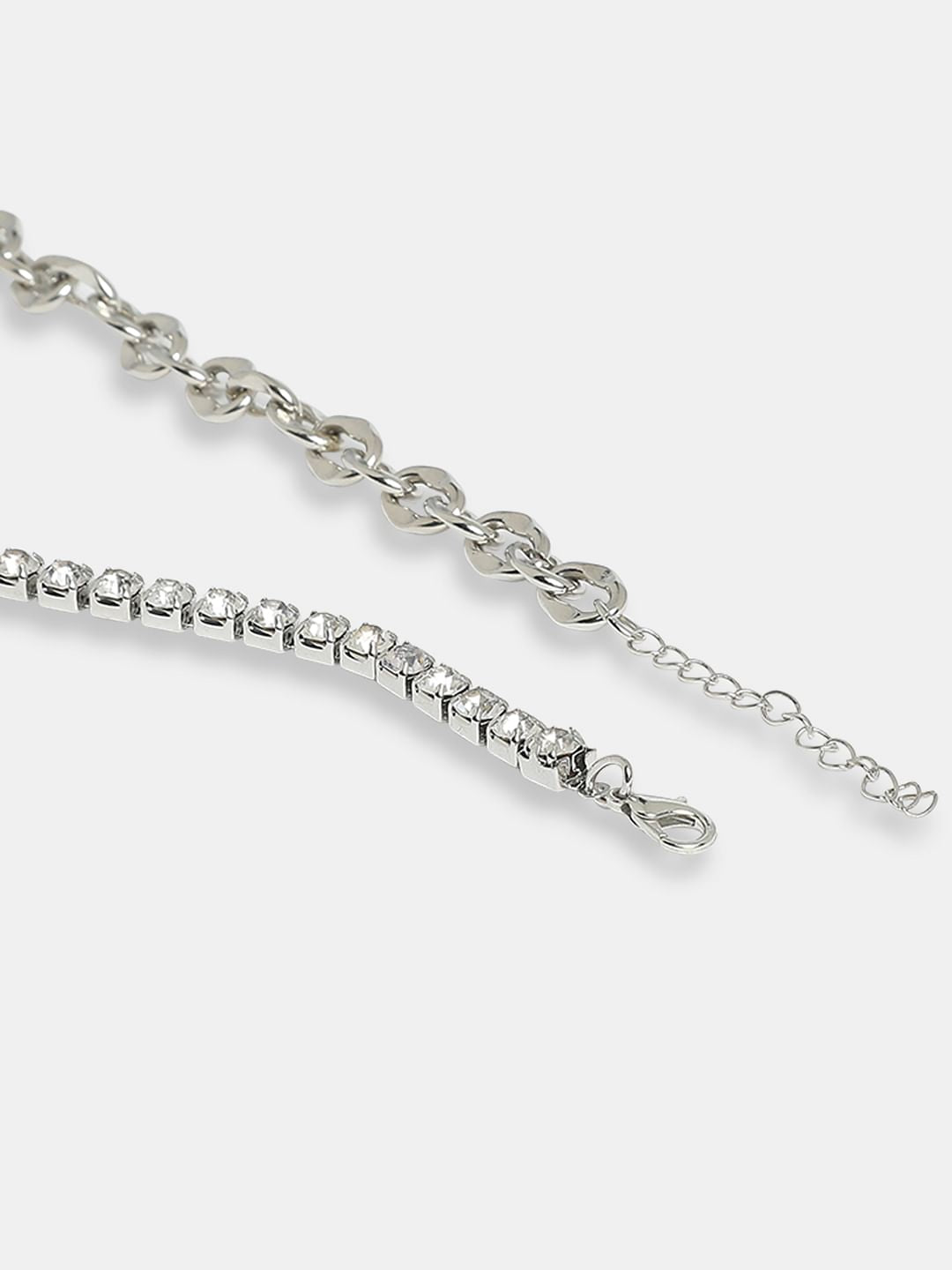 Silver Embellished Choker Necklace