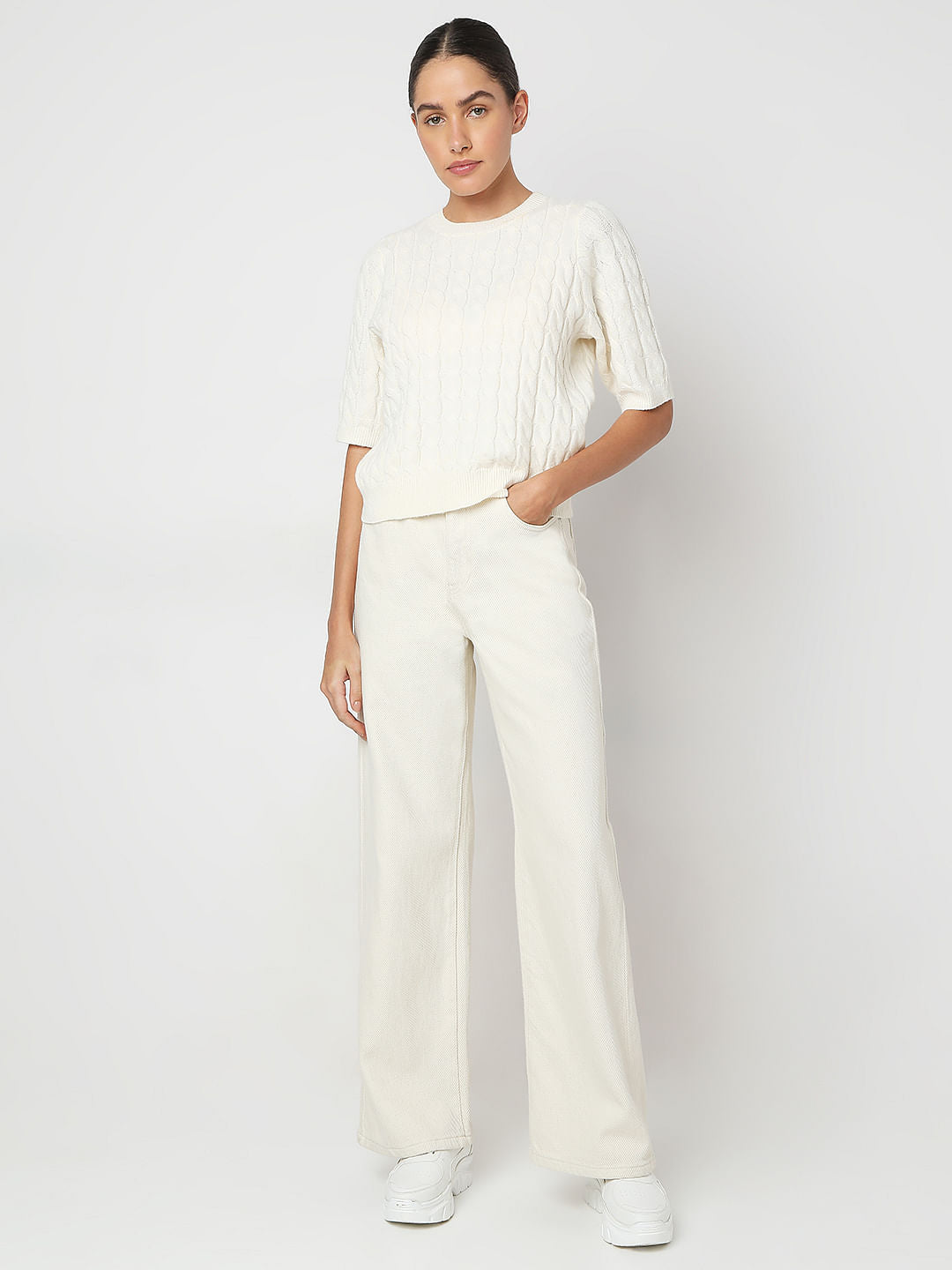 Ecru Recycled Polyester Pullover