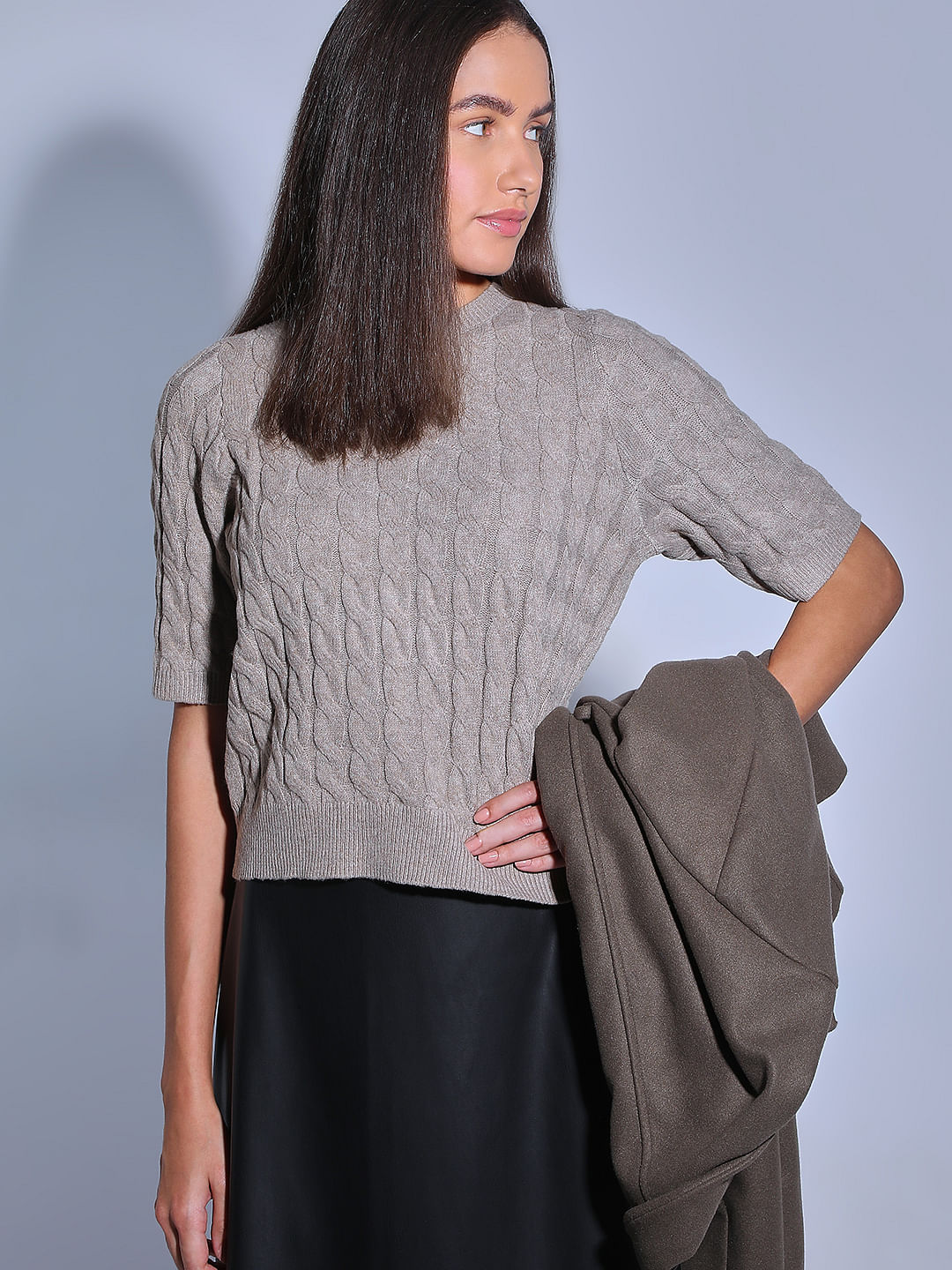 Beige Recycled Polyester Pullover