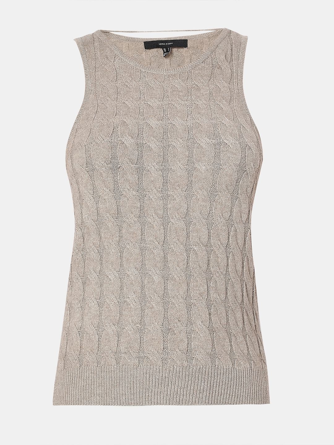 Beige Recycled Polyester Tank Top