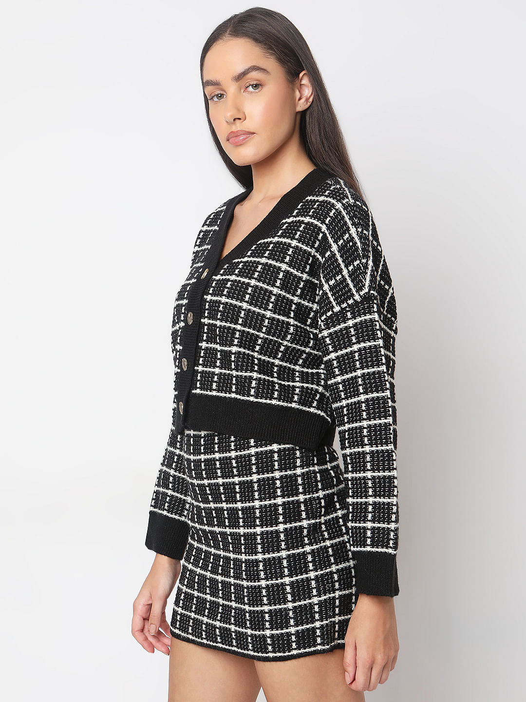 Black Jacquard Cardigan