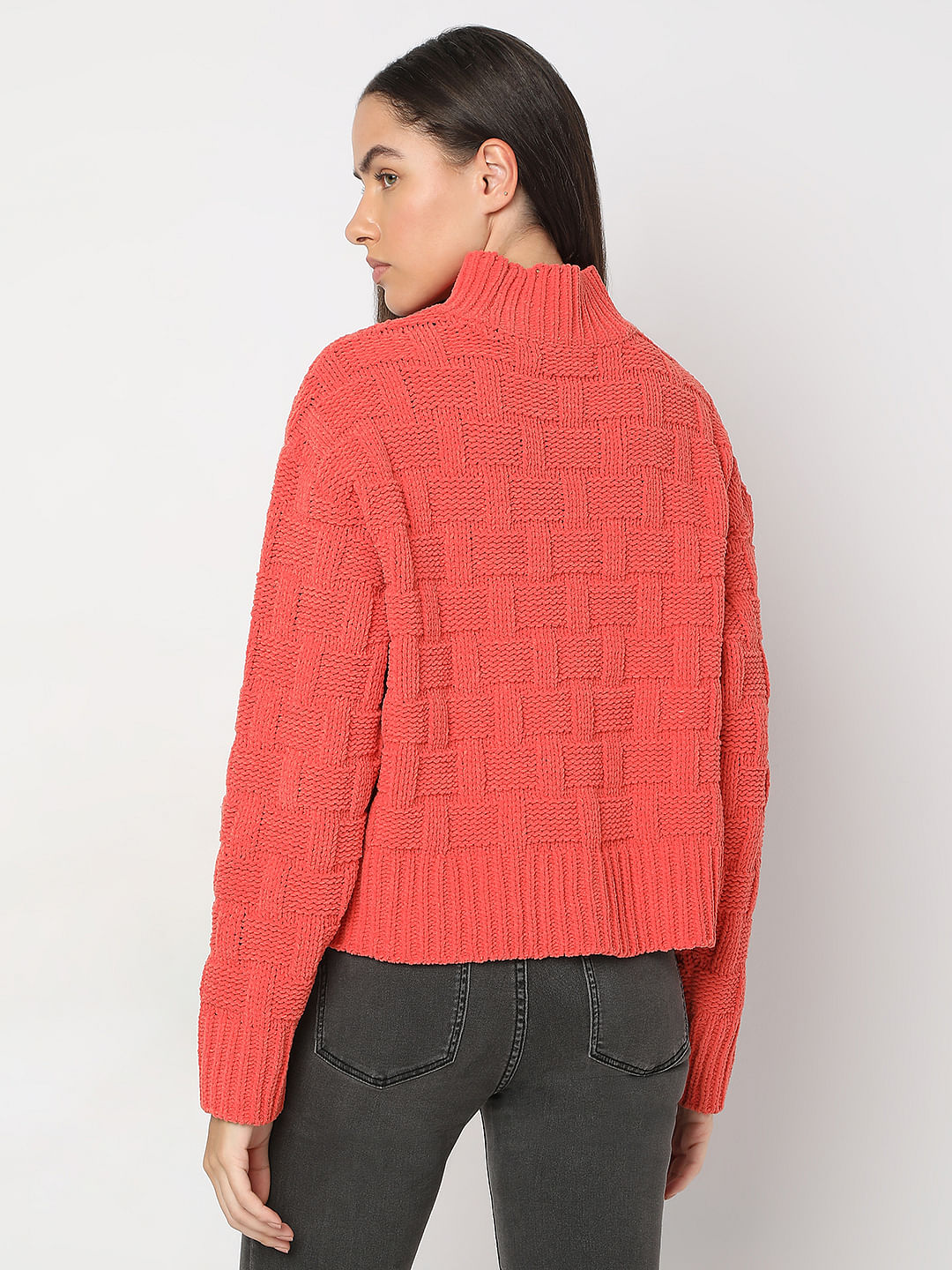 Pink High Neck Pullover