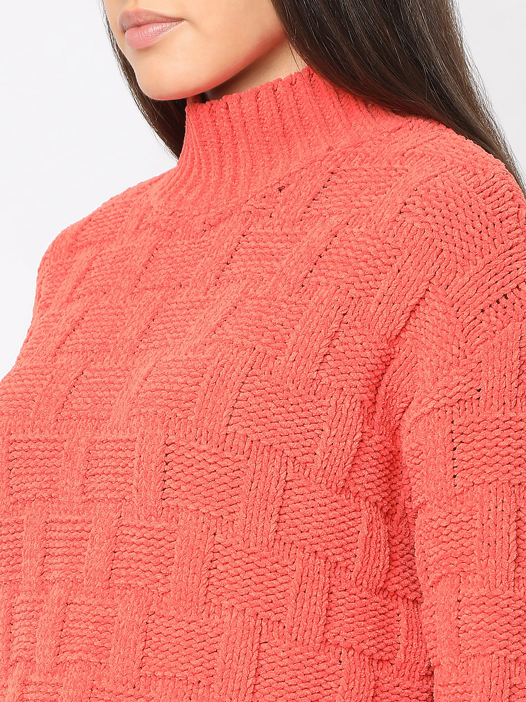 Pink High Neck Pullover