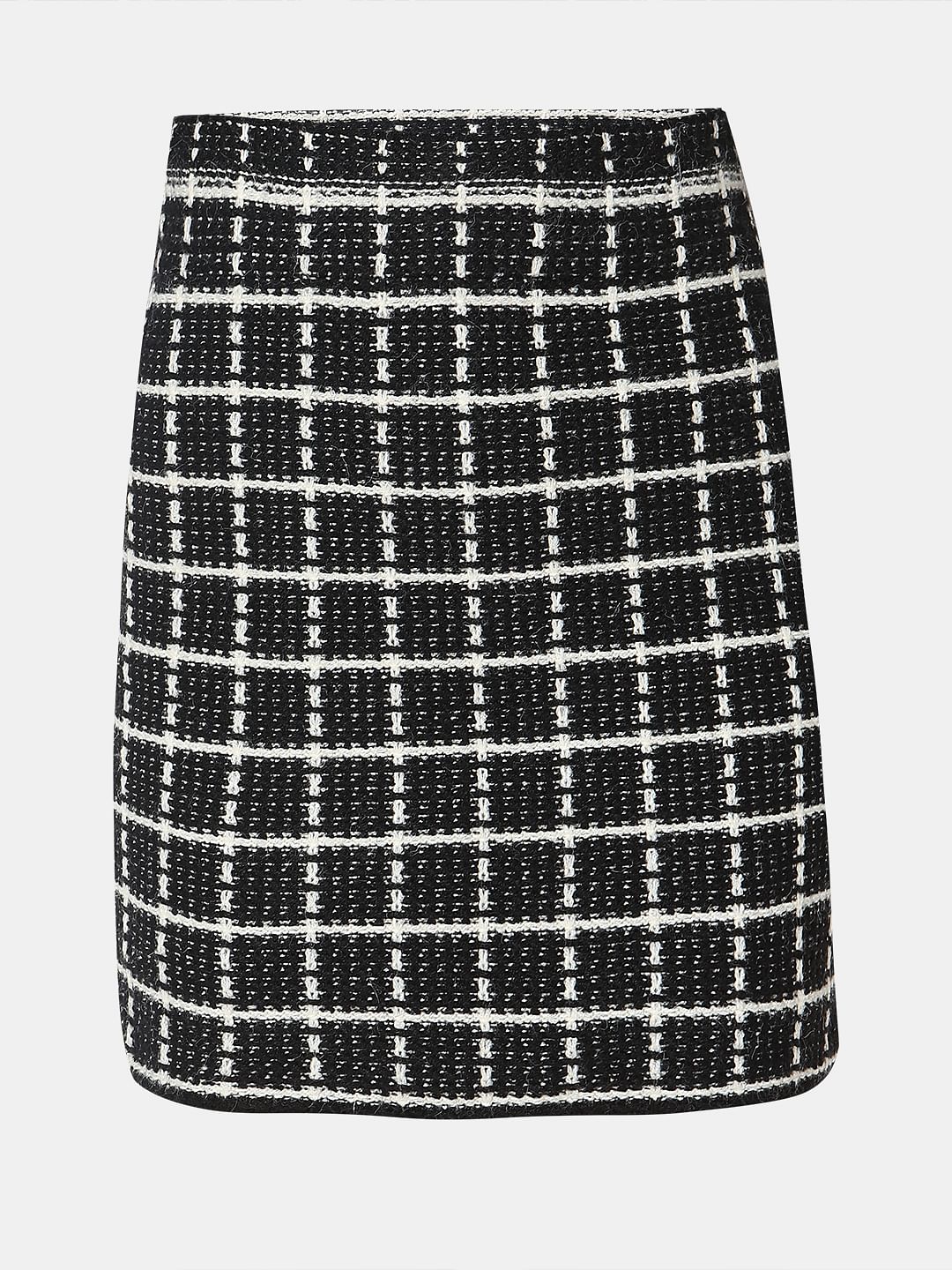 Black Jacquard Mini Skirt