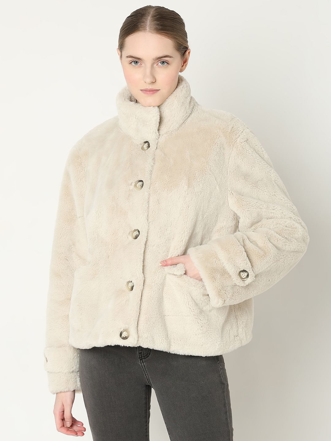 11 ファッション THINK FUR Gradation Fur Foody Jacket