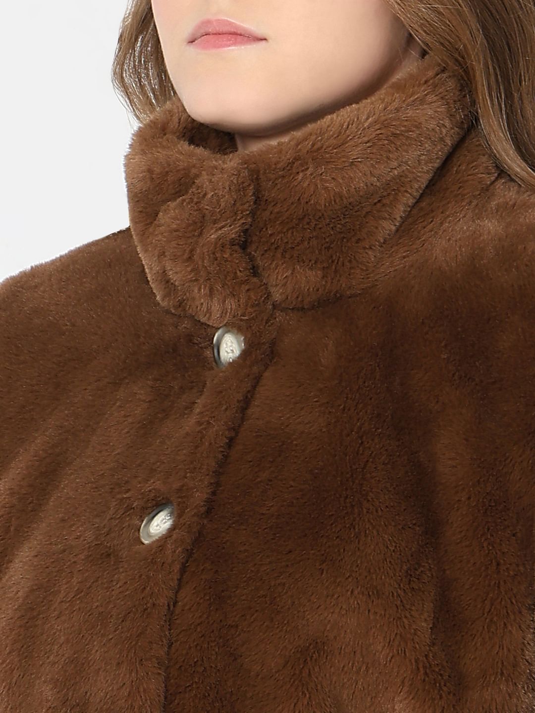 Dark Brown Faux Fur Jacket