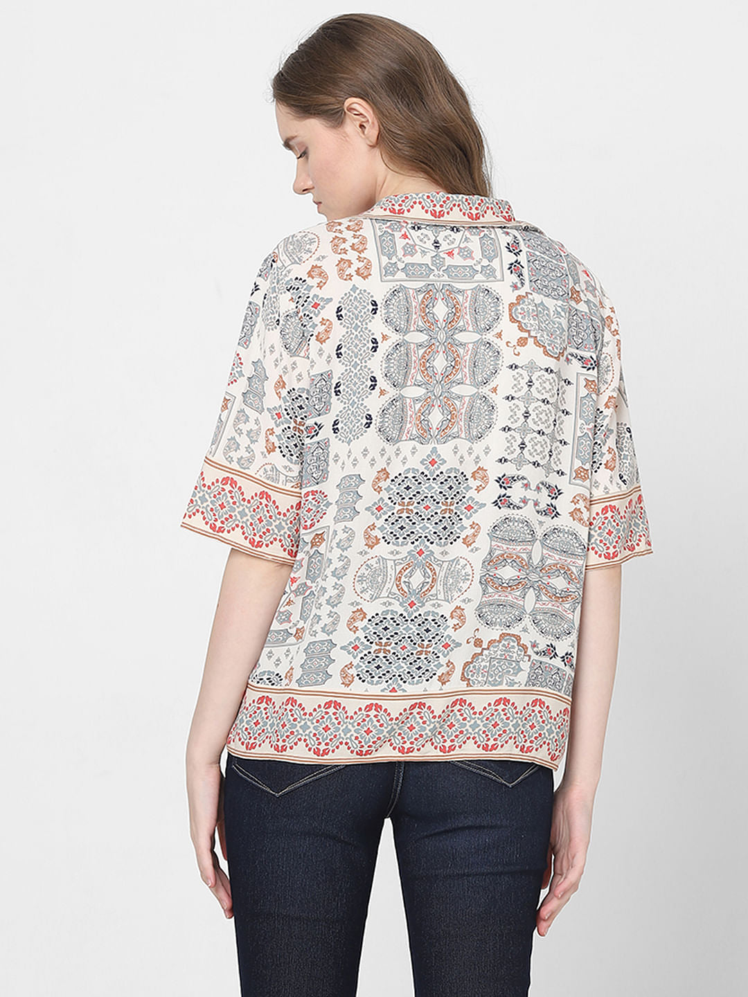 Beige Printed Shirt
