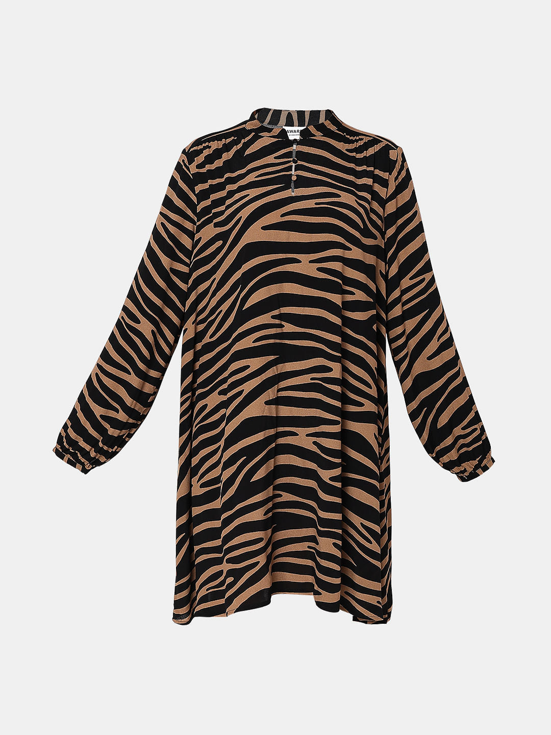 Brown Animal Print Shift Dress