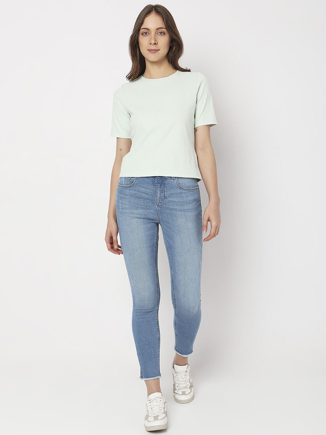 Green Ribbed T-Shirt