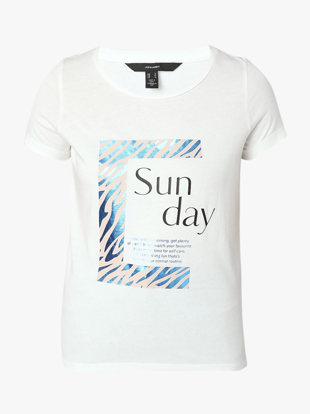 White Graphic Print T-Shirt
