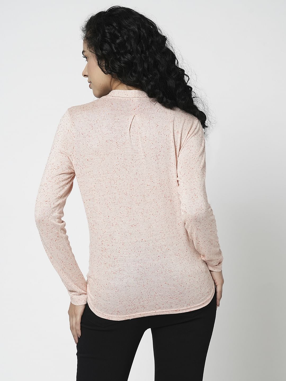 I.Scenery By Vero Moda Pink Mock Wrap Top