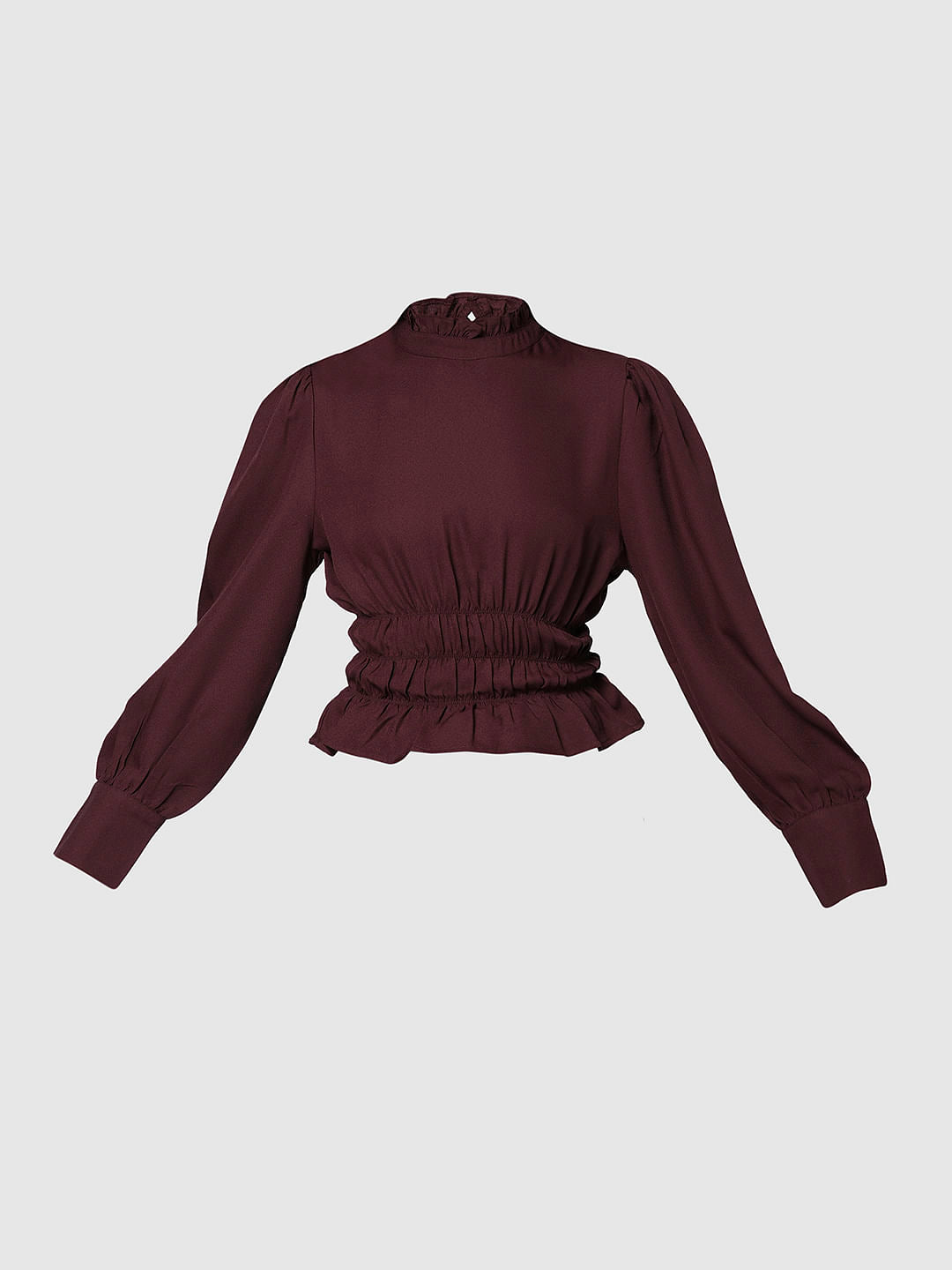 I.Scenery By Vero Moda Wine Peplum Top