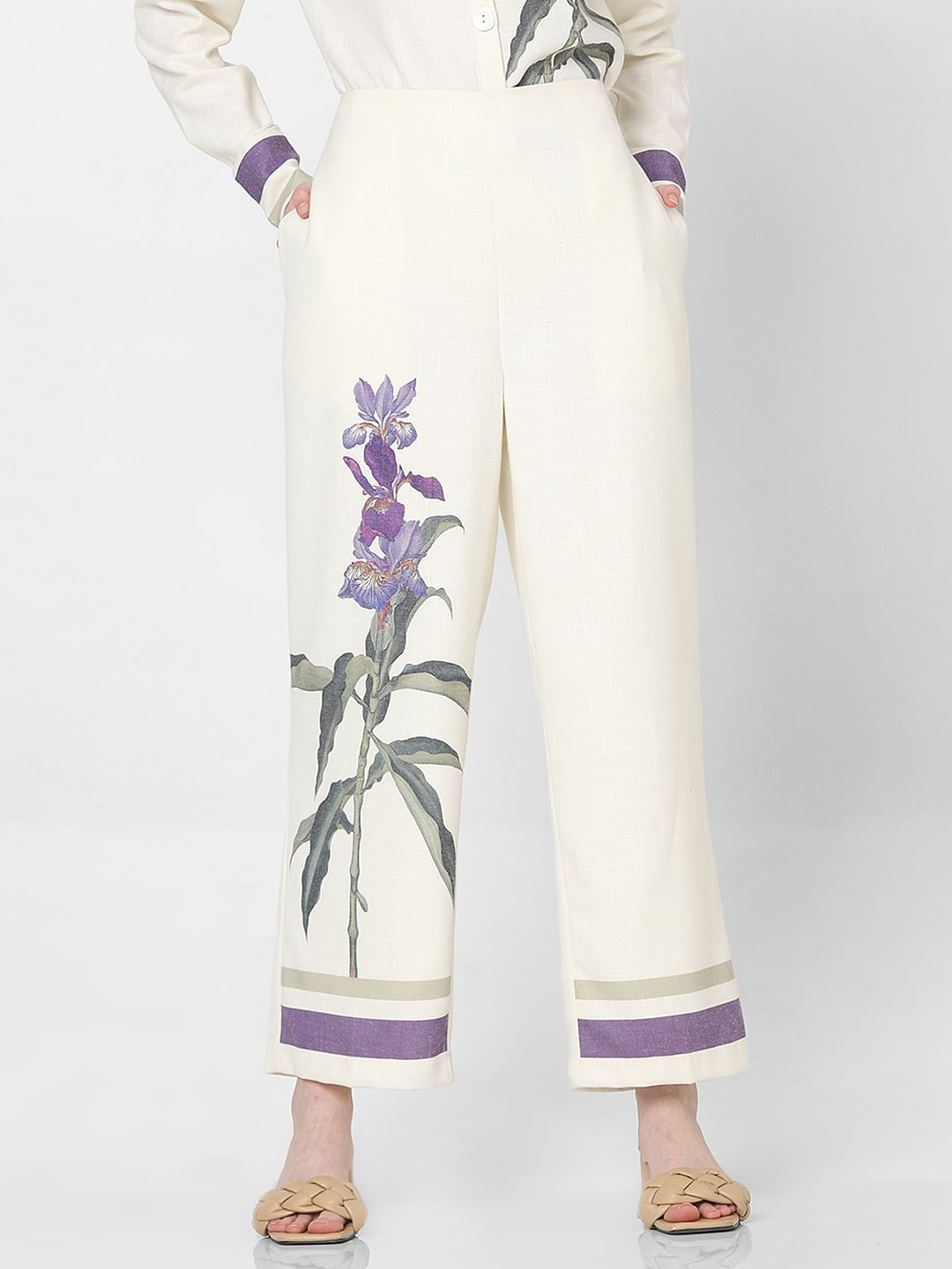 Off-White Floral Co-Ord Set Pants