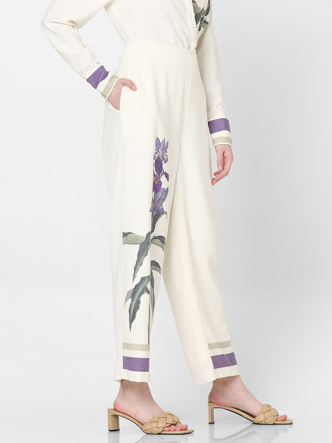 Off-White Floral Co-Ord Set Pants