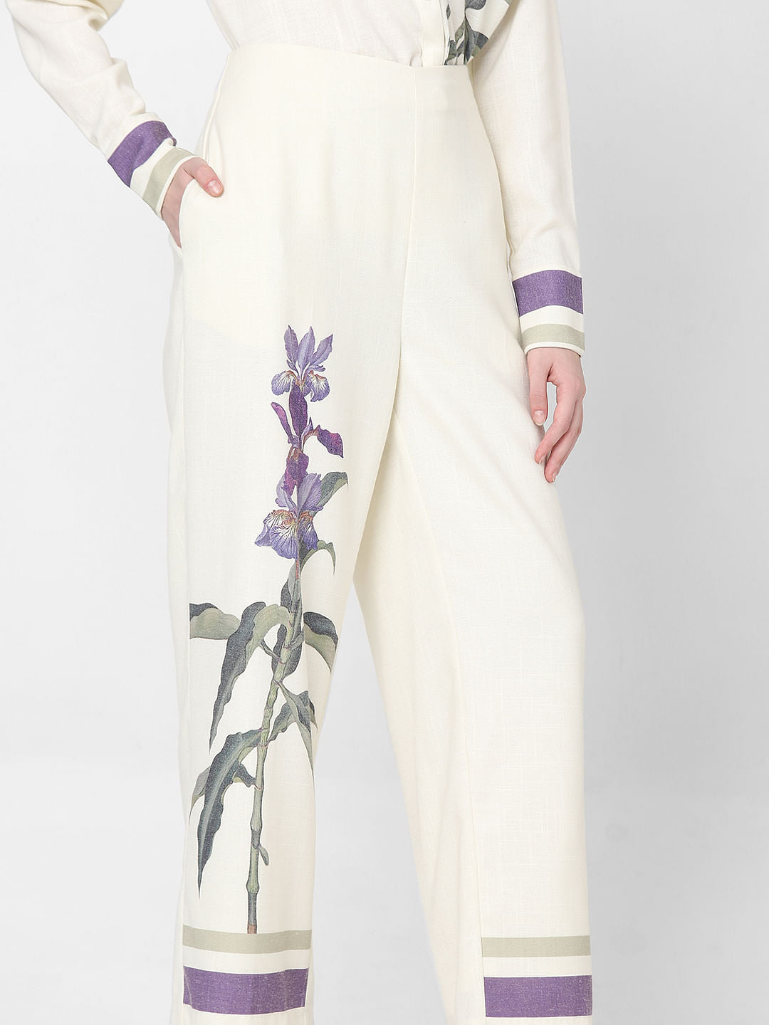 Off-White Floral Co-Ord Set Pants