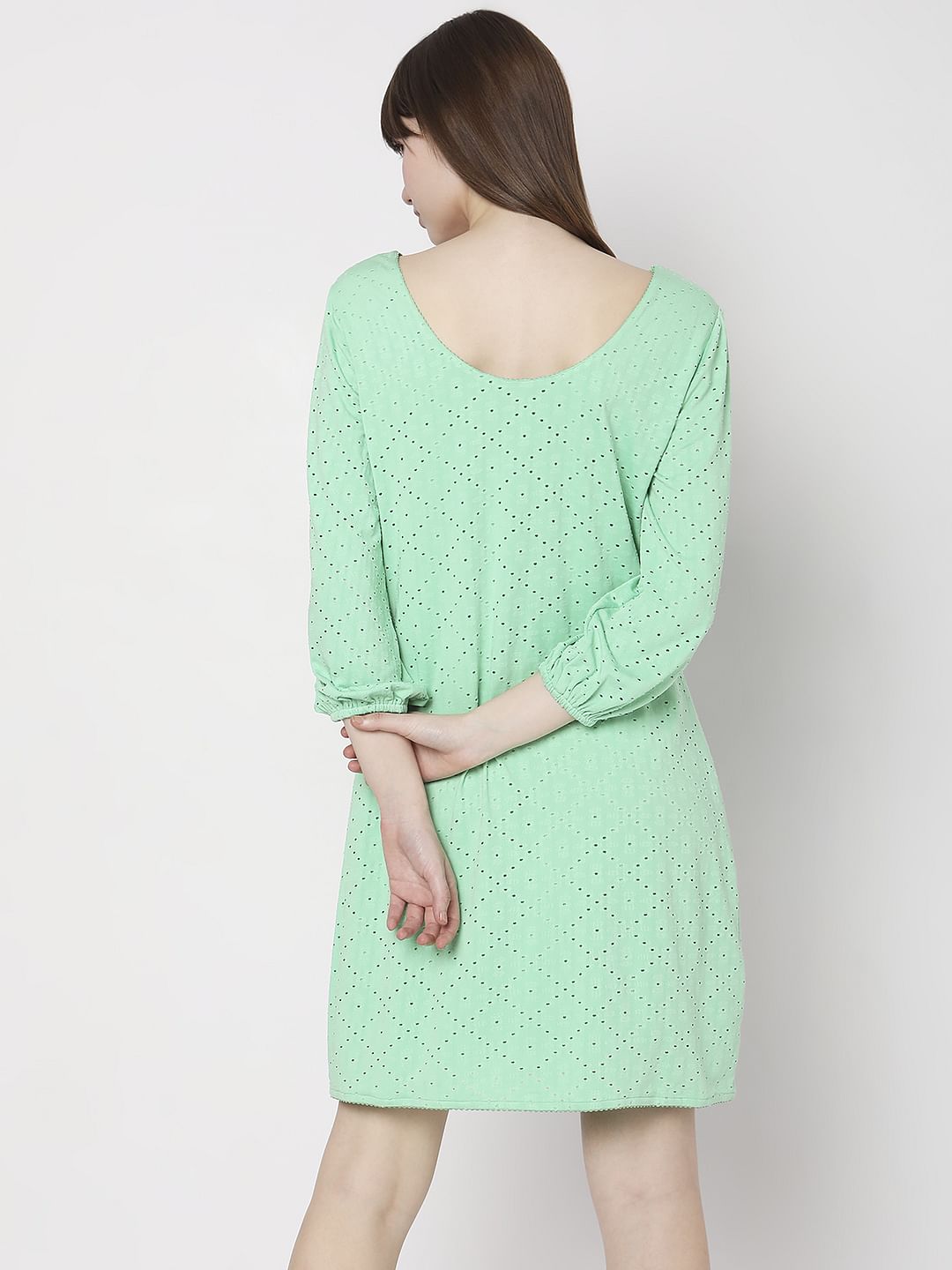 Light Green Knitted Shift Dress