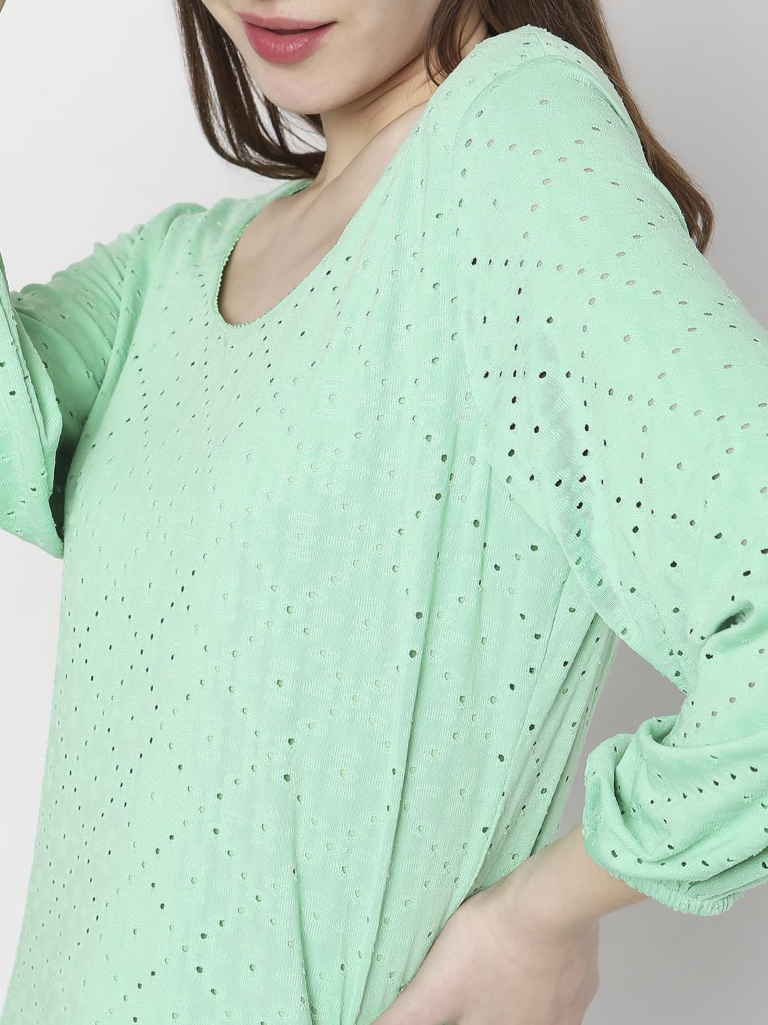 Light Green Knitted Shift Dress