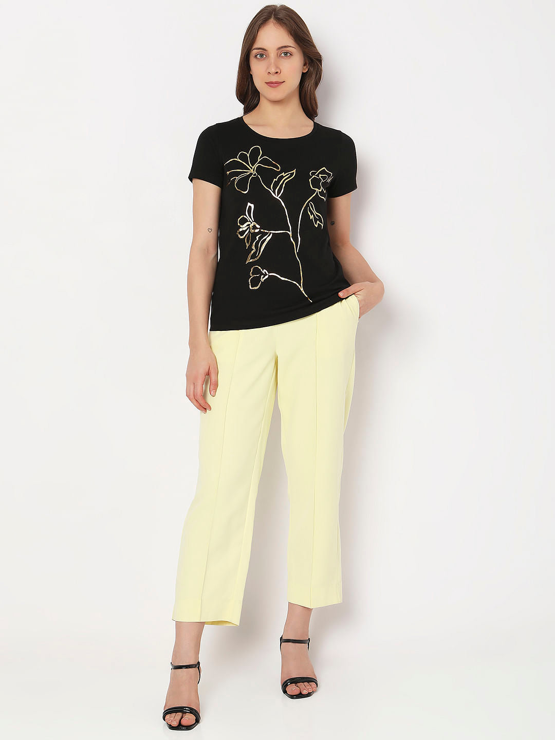 Black Foil Print T-Shirt