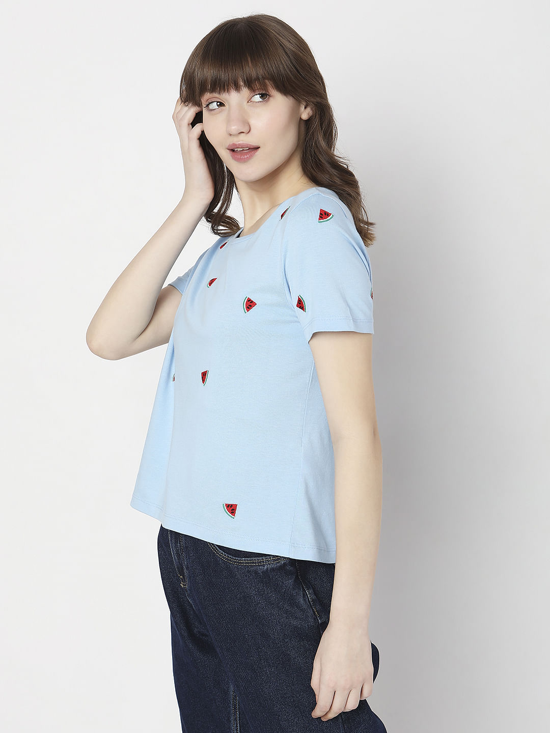 Blue Watermelon Print T-Shirt