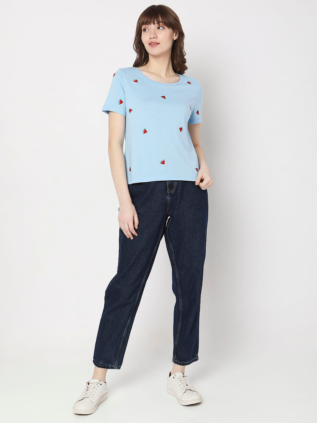 Blue Watermelon Print T-Shirt