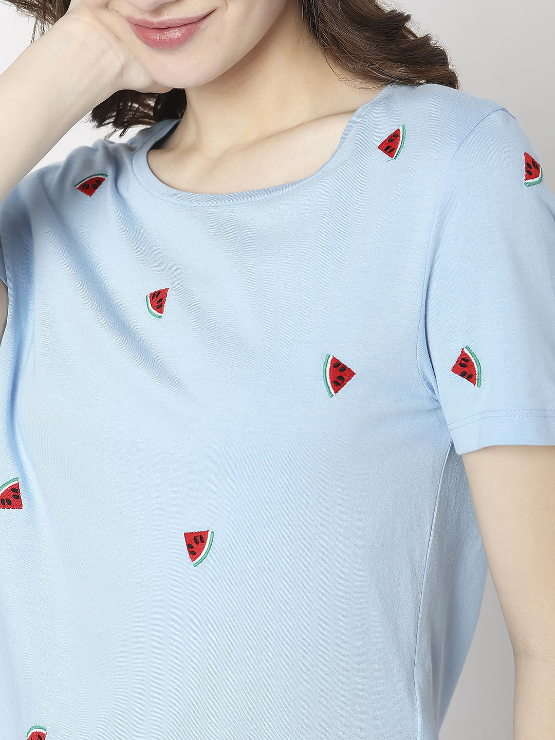 Blue Watermelon Print T-Shirt