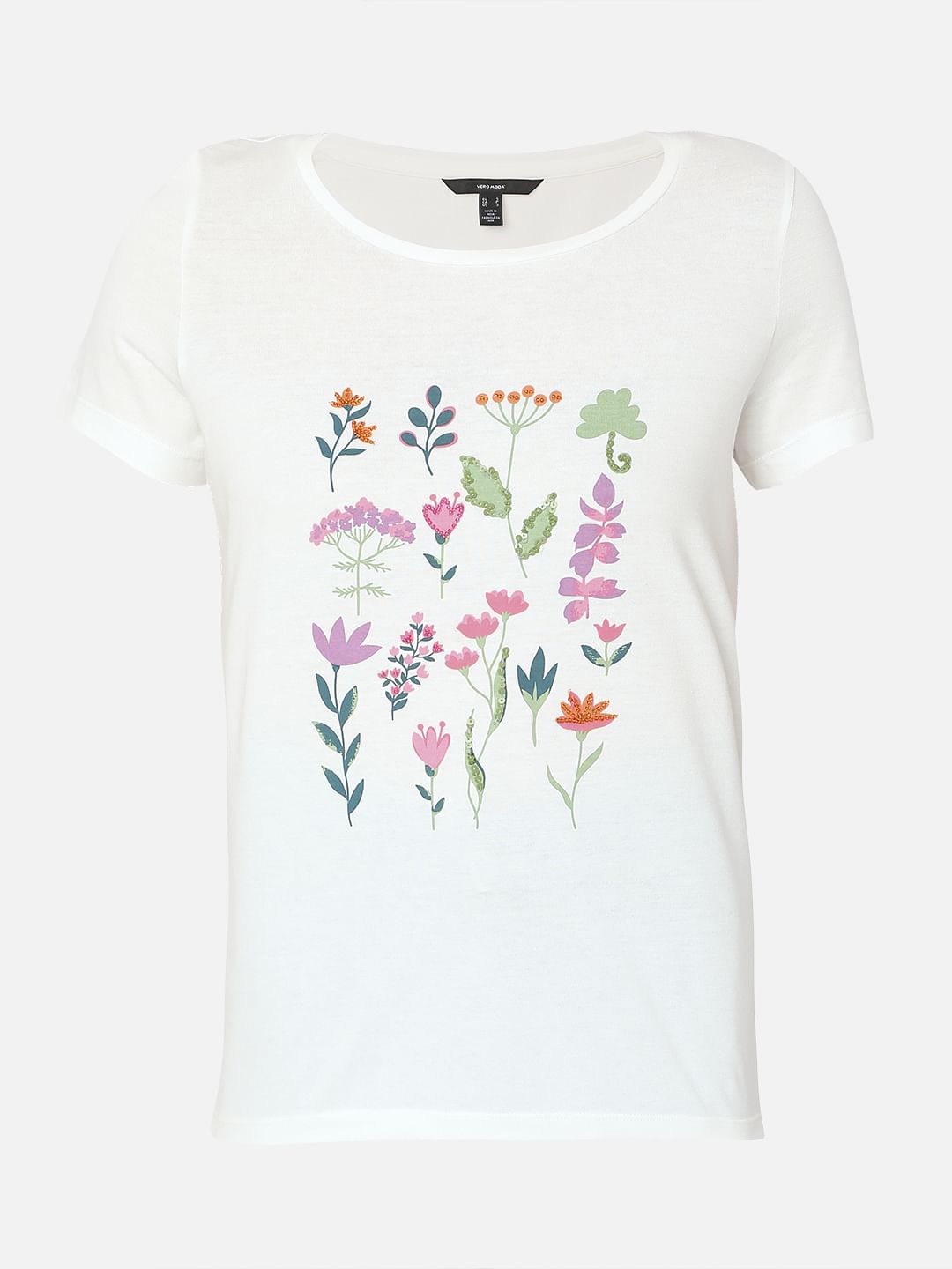 White Graphic Print T-Shirt