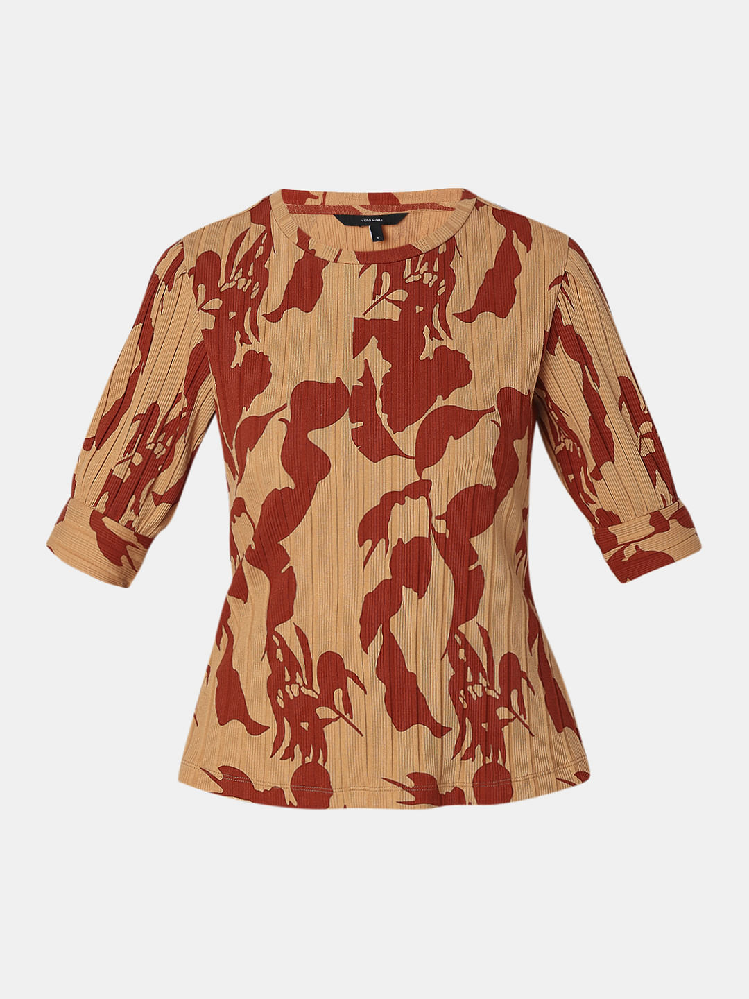 Brown Printed Top