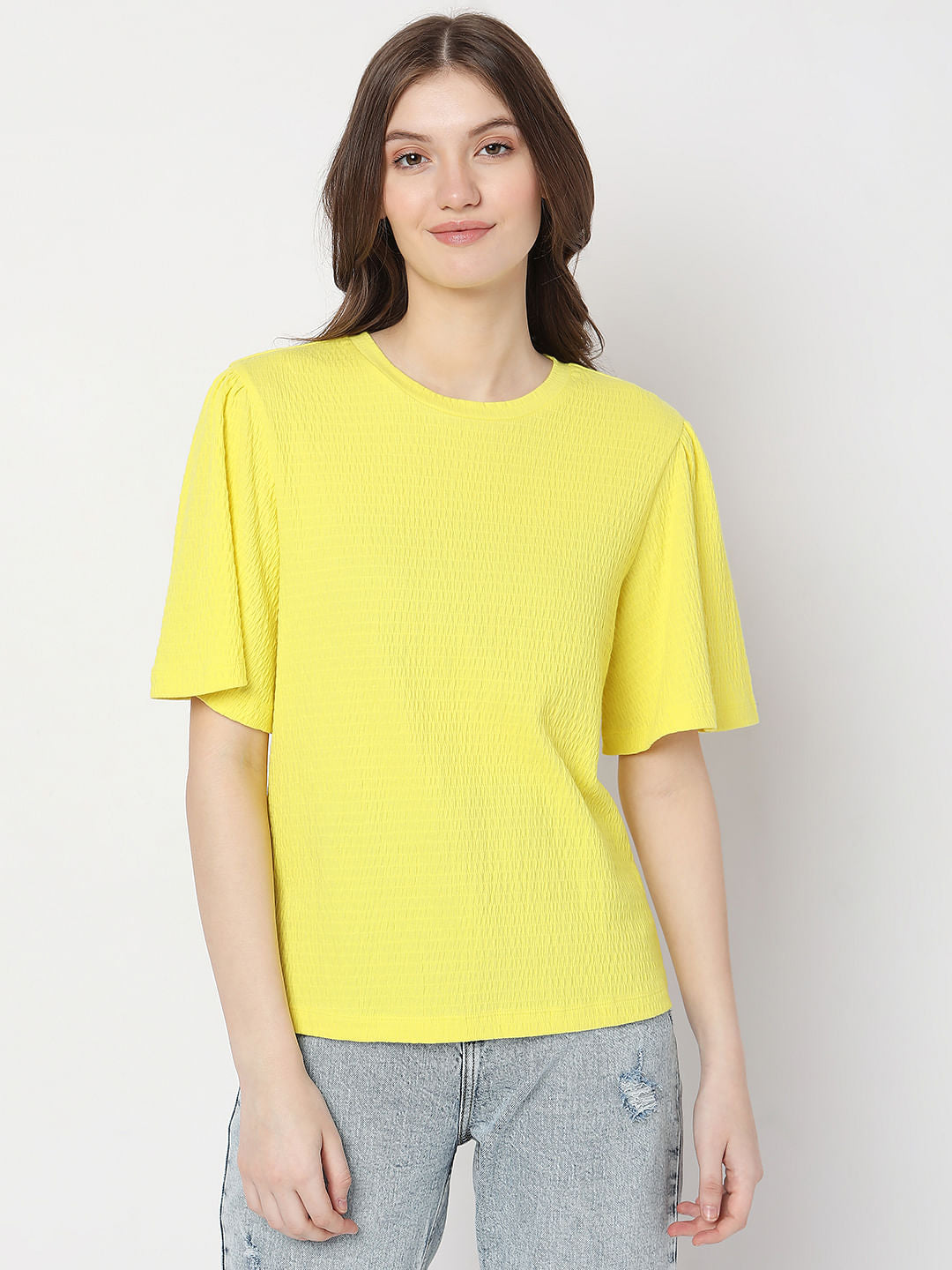 Yellow Textured Top