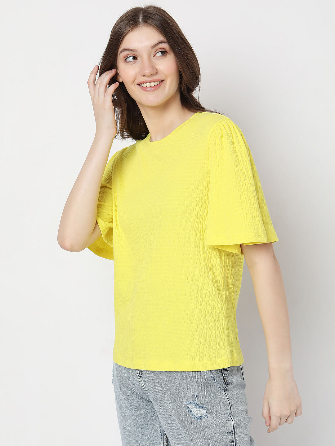 Yellow Textured Top