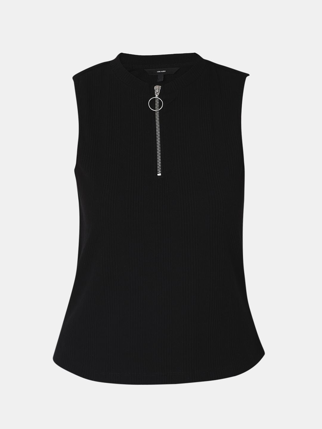 Black Knit Sleeveless Top