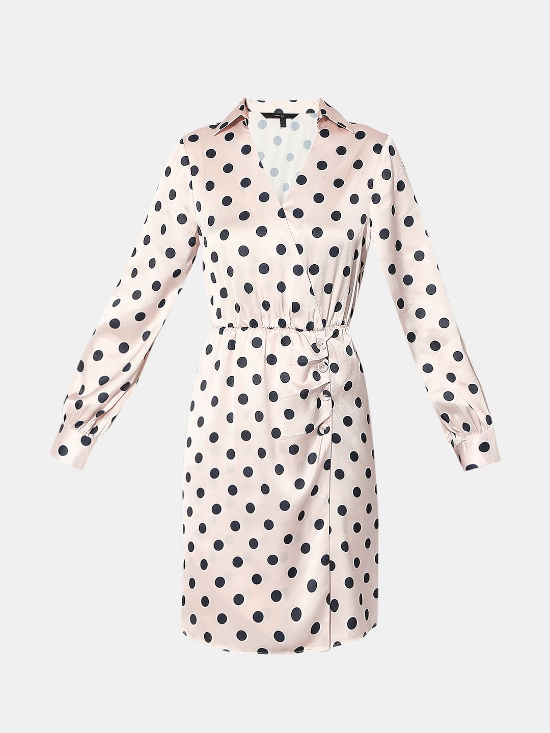 Pink Polka Dot Shirt Dress