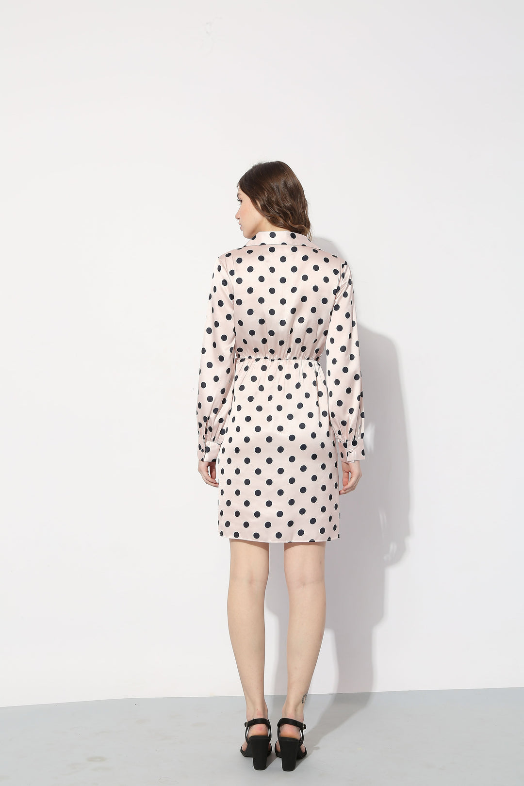 Pink Polka Dot Shirt Dress