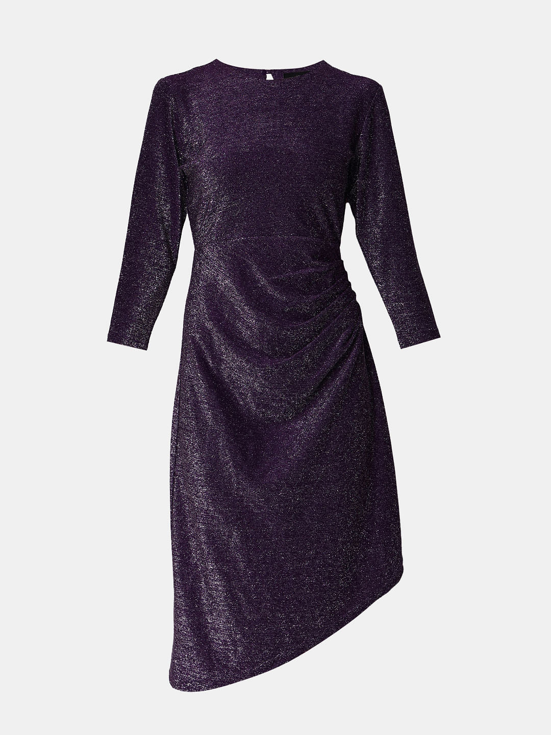 Purple Shimmer Lurex Midi Dress