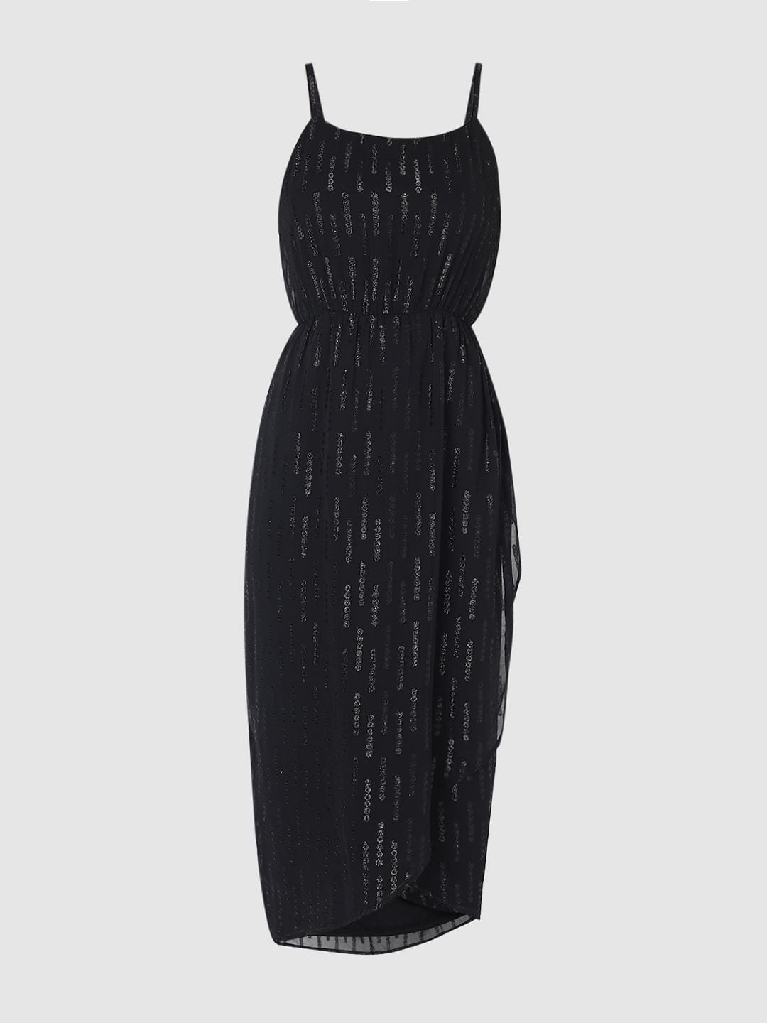 Black Embellished Midi Dress