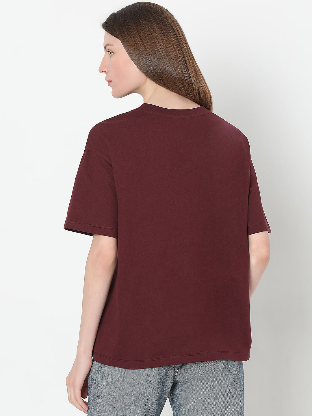 Maroon Graphic Print T-Shirt