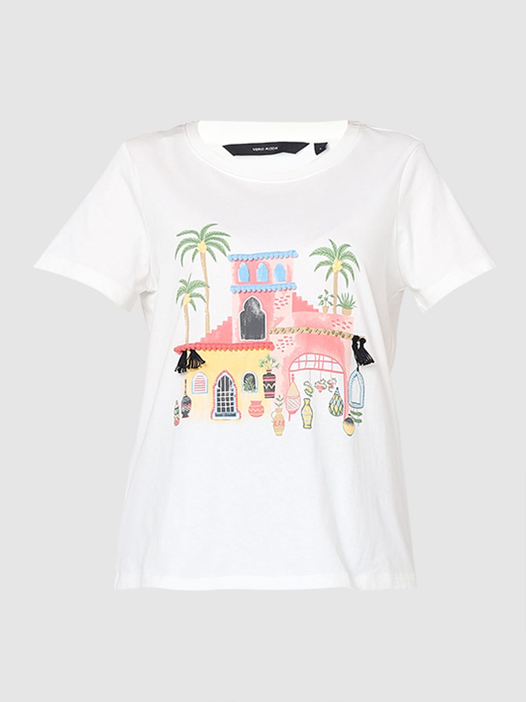 White Graphic Print T-Shirt
