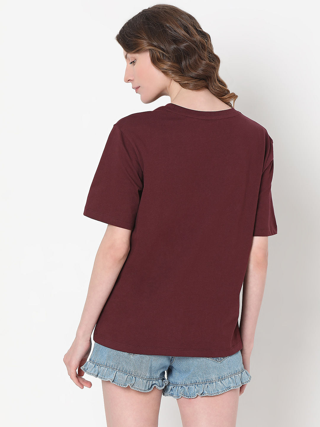 Maroon Graphic Print T-Shirt