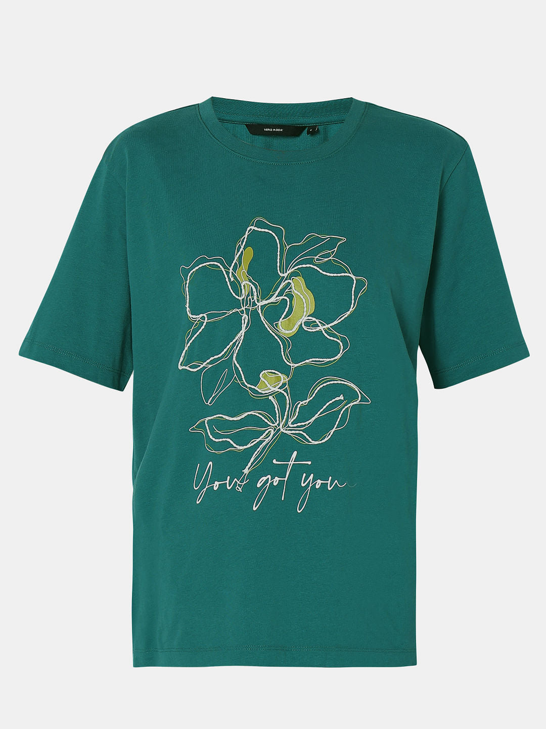Green Floral Print T-Shirt