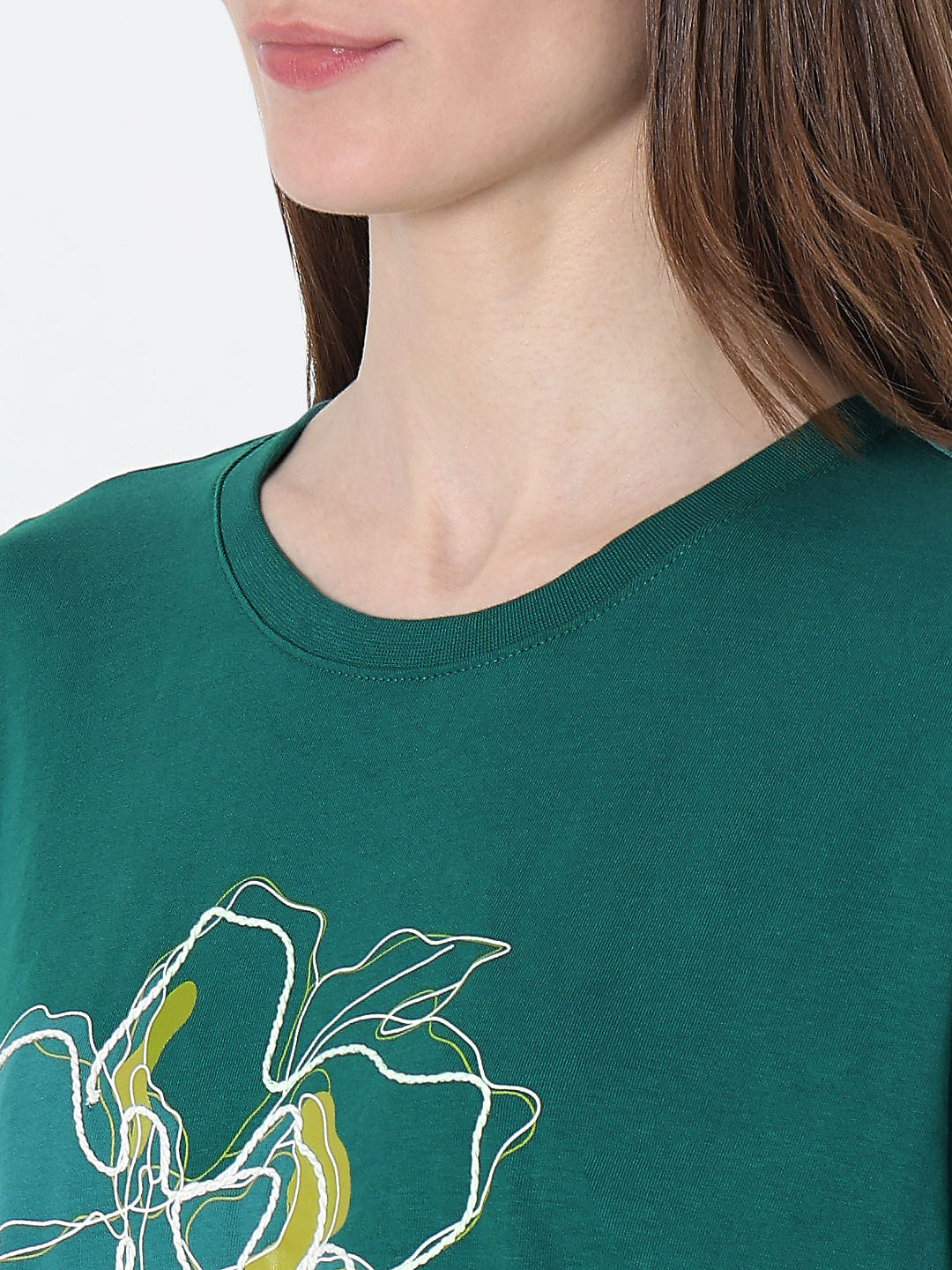 Green Floral Print T-Shirt