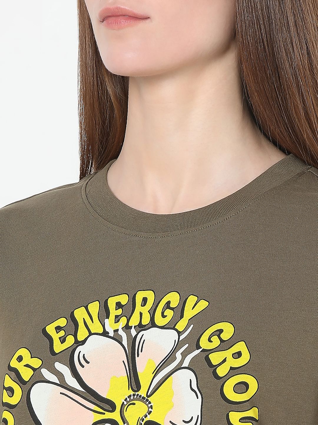 Olive Graphic Print T-Shirt