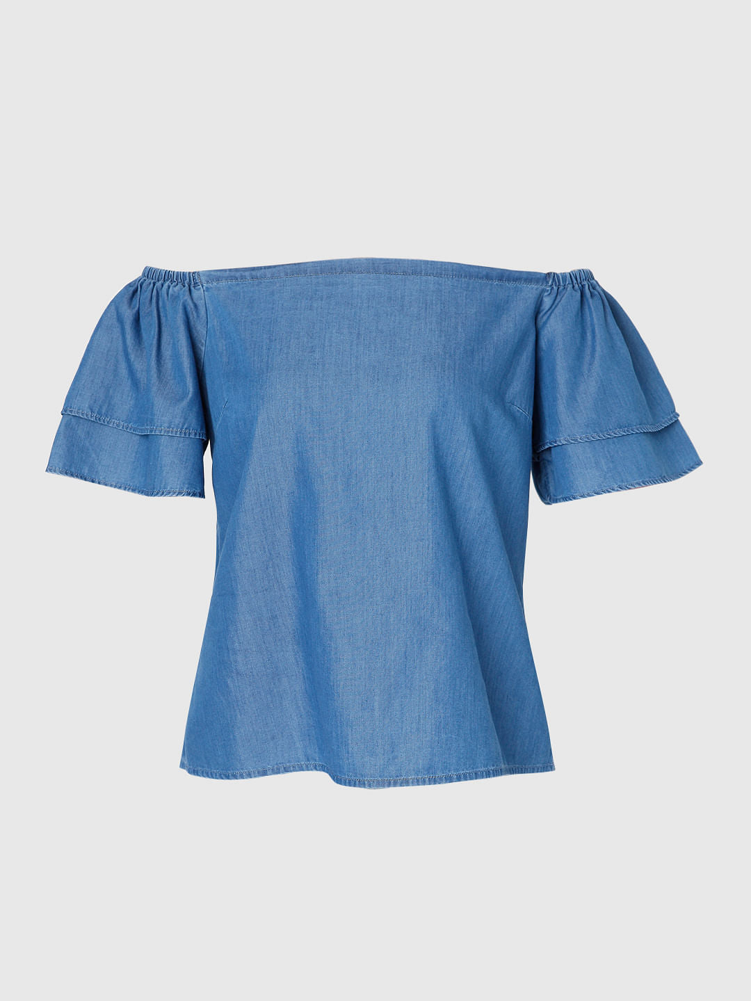 Blue Denim Off Shoulder Top