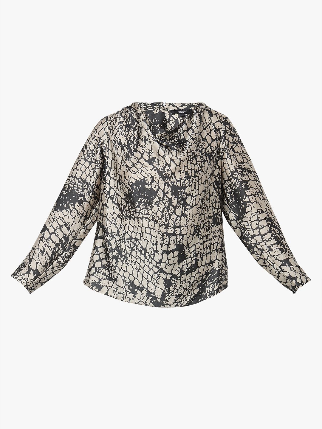 Curve Silver Animal Print Top